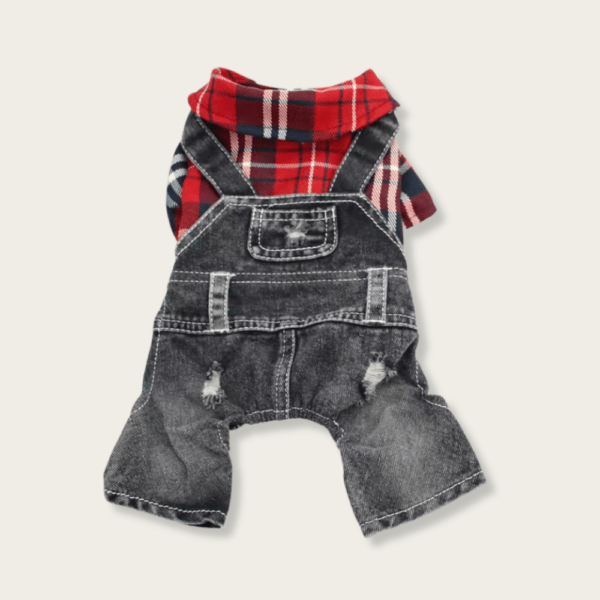 Plaid & Denim Outfit, Cat Clothes / Dog Clothes - Image 2