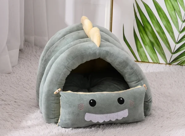 Self-Warming Cozy Dino Cat Bed and Dog Bed - Image 3