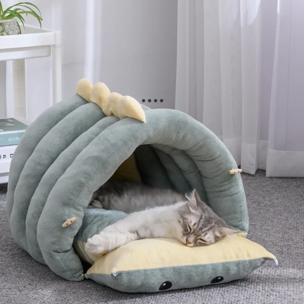 Self-Warming Cozy Dino Cat Bed and Dog Bed - Image 4