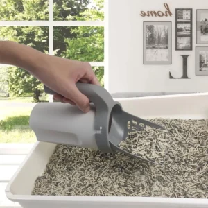 Wear-Resistant Grip Litter Scoop with Trash Can