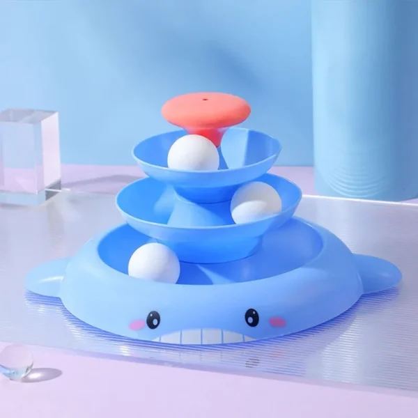 Ball Rolling Tower with Feathers Interactive Cat Toy - Image 8