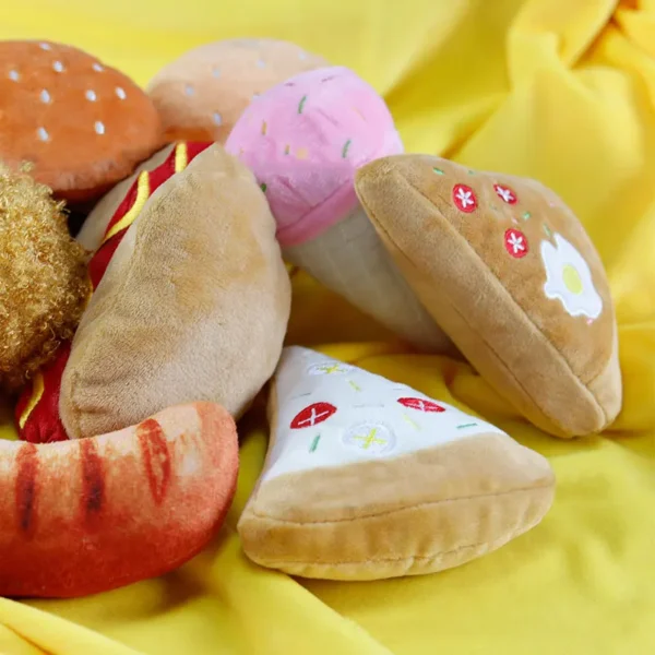 Plush Squeaky Fast Food Indestructible Dog Toys - Image 2