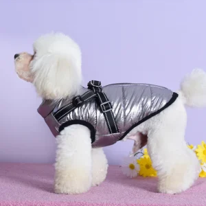 Reflective Winter Dog Jacket with Harness