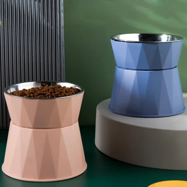 Stainless Steel Tilted Elevated Dog Bowl & Cat Bowl - Image 2