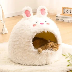 Ultra-Soft Plush Bunny Bliss Cat Bed and Dog Bed