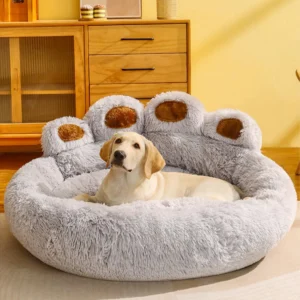 Self-Warming Bear Paw Cat Bed and Dog Bed