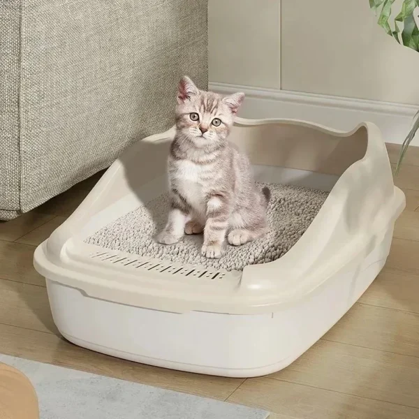 High-Sided Open-Top Cat Litter Box - Image 2