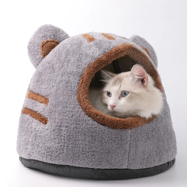 Semi-Enclosed Foldable Bear Cat Bed and Dog Bed - Image 5