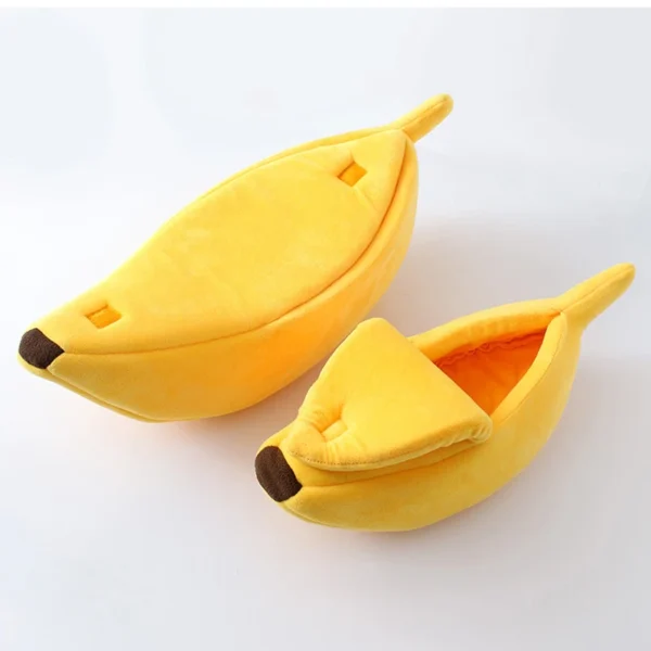 Ultra-Soft and Warm Enclosed Adorable Banana Cat Bed - Image 5
