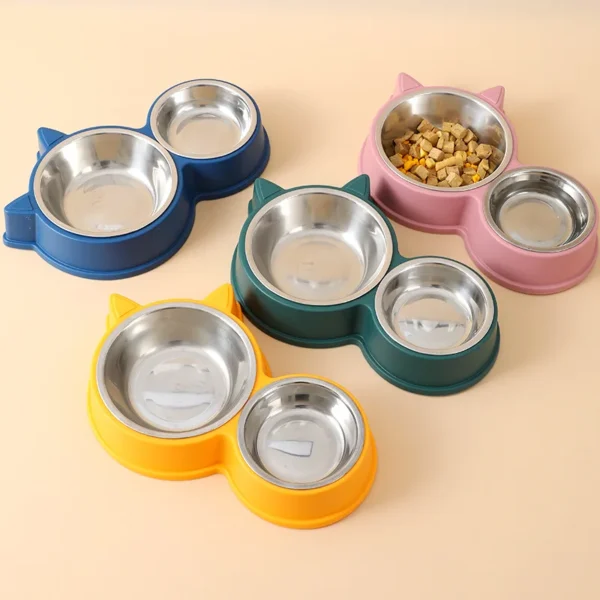 Stainless Steel Non-Slip Dual Dog Bowls & Cat Bowls