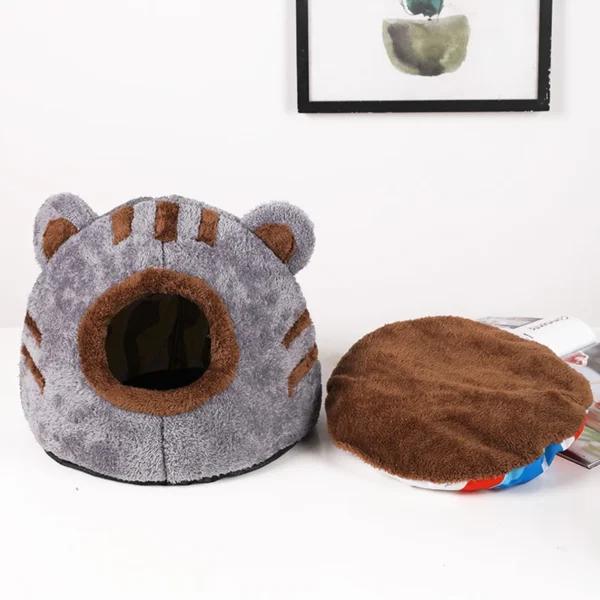 Semi-Enclosed Foldable Bear Cat Bed and Dog Bed - Image 4