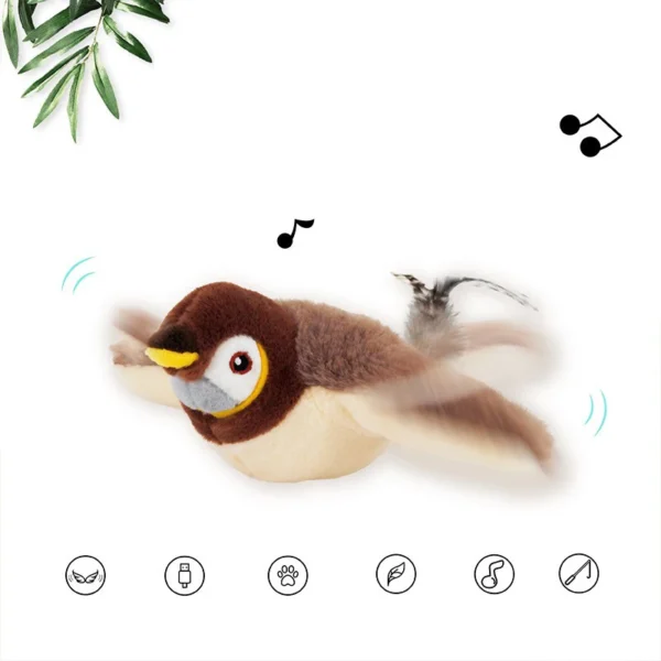 Flying Bird with Chirping Sounds Stimulating Cat Toy - Image 3