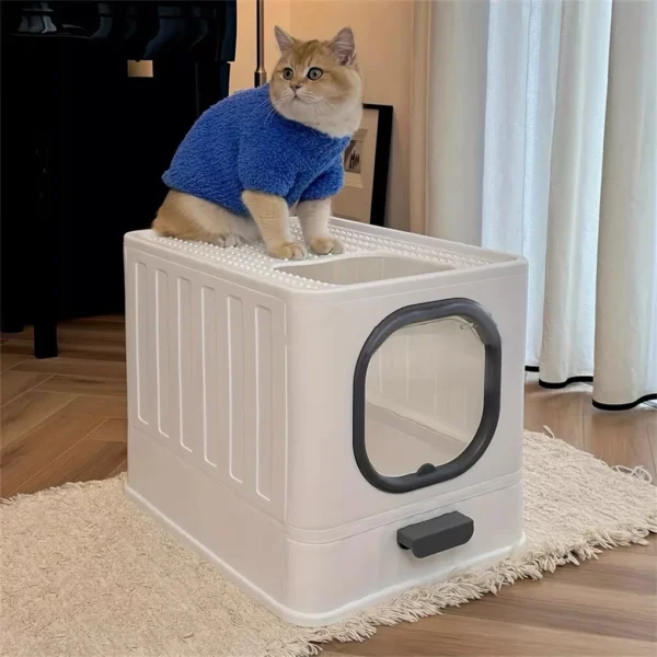Pull-Out Foldable Cat Litter Box with Included Scoop - Image 6