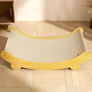 Sturdy Wooden Frame Cat Scratching Post & Lounger