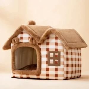 Foldable Plaid Cozy Cottage Cat bed and Dog Bed