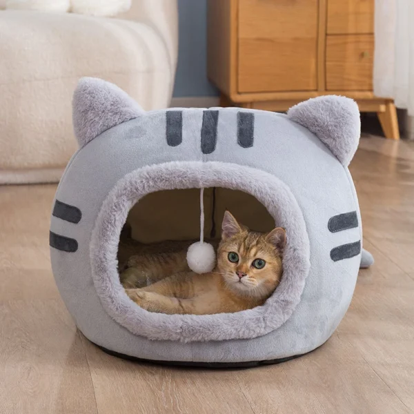 Semi-Enclosed Foldable Dog Bed and Cat Bed