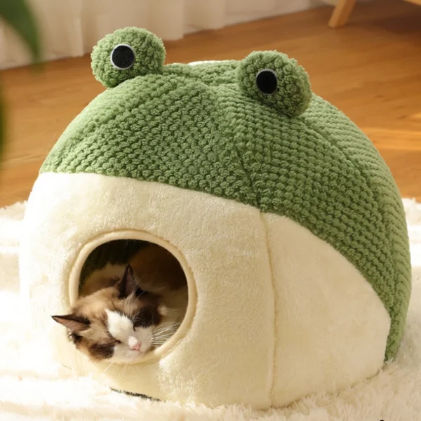 House, Semi-Enclosed and Donut Frog Cat Bed and Dog Bed - Image 7