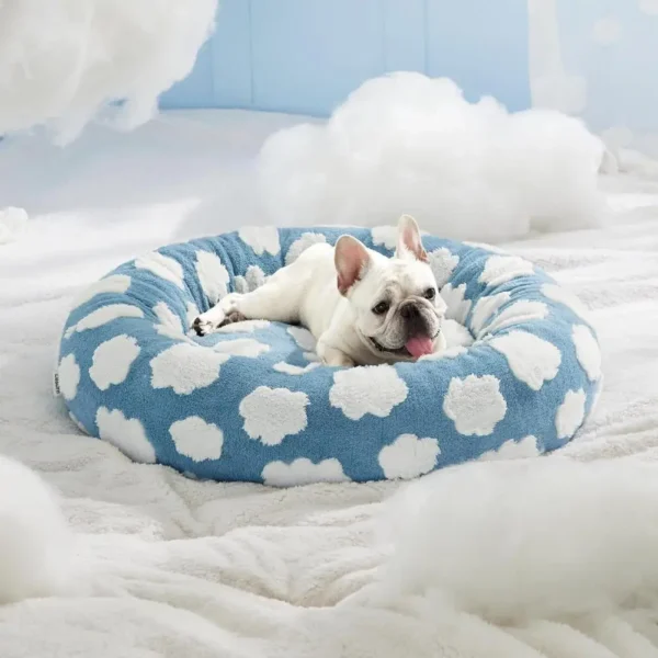 Extra Stuffed Plush Donut Dog Bed and Cat Bed