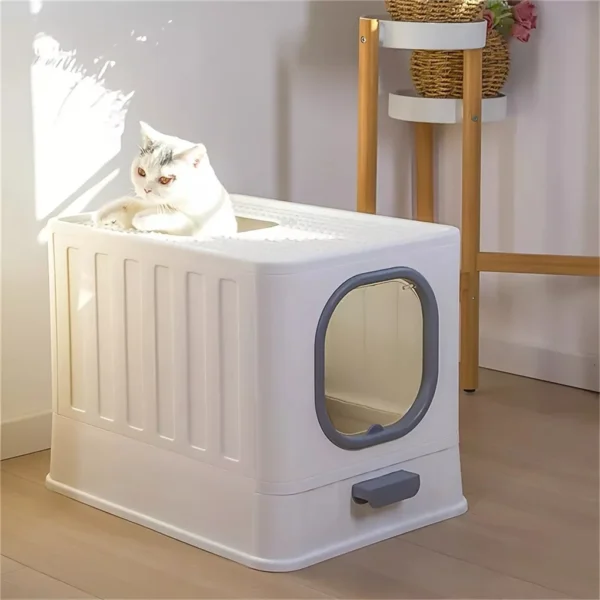 Pull-Out Foldable Cat Litter Box with Included Scoop - Image 4