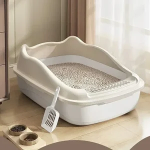 High-Sided Open-Top Cat Litter Box