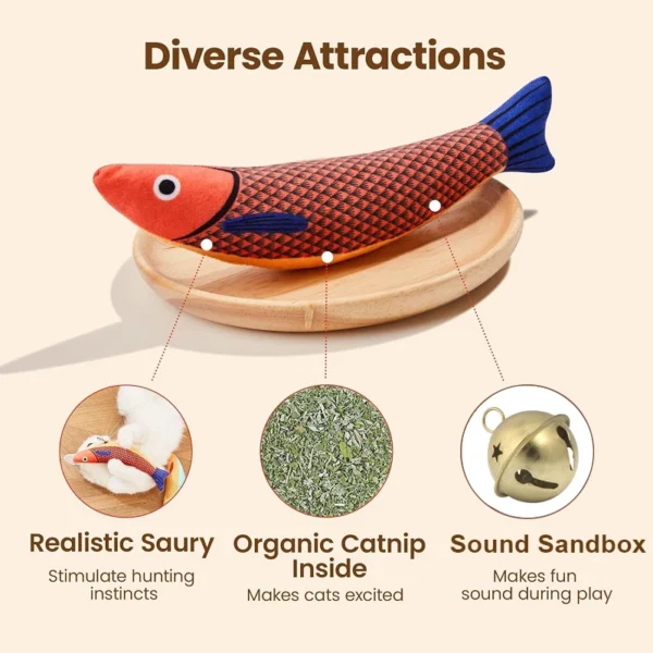 Natural Catnip Goldfish Kicker Interactive Cat Toys - Image 2