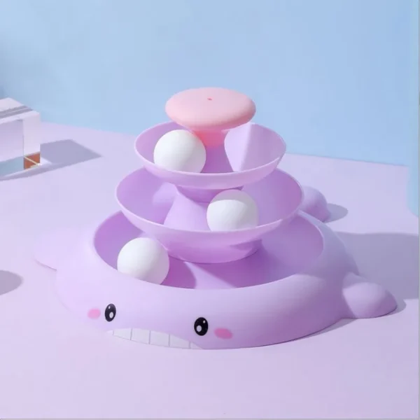 Ball Rolling Tower with Feathers Interactive Cat Toy - Image 9