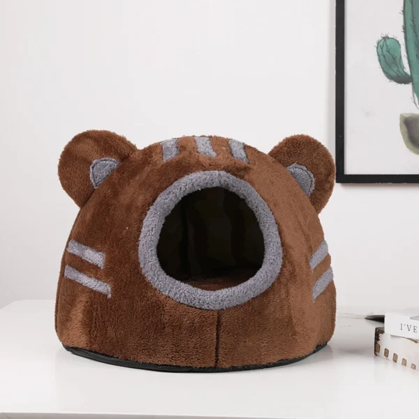 Semi-Enclosed Foldable Bear Cat Bed and Dog Bed - Image 3