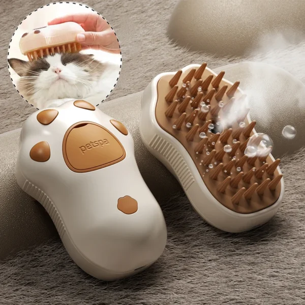 3-in-1 Steam Grooming Cat Brush / Dog Brush - Image 2