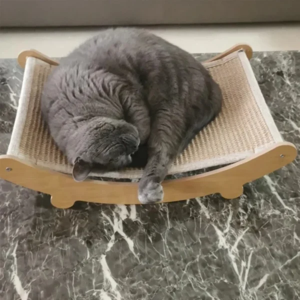 Sturdy Wooden Frame Cat Scratching Post & Lounger - Image 2