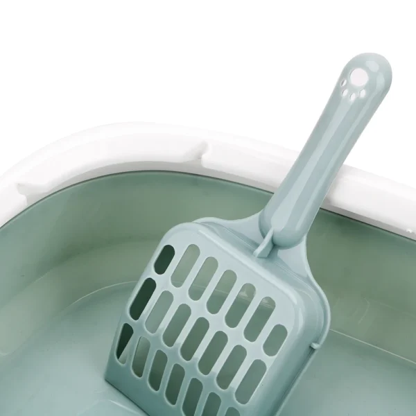 High Sided Durable Cat Litter Box with Included Scoop - Image 4