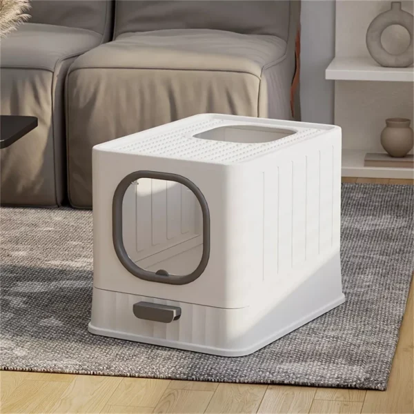 Pull-Out Foldable Cat Litter Box with Included Scoop - Image 8
