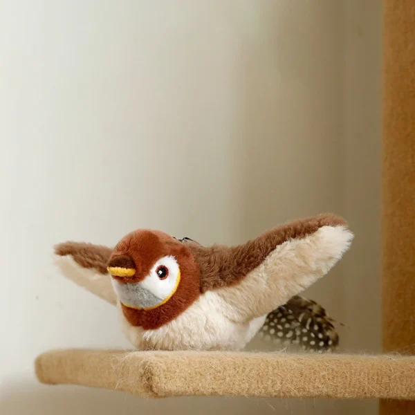 Flying Bird with Chirping Sounds Stimulating Cat Toy