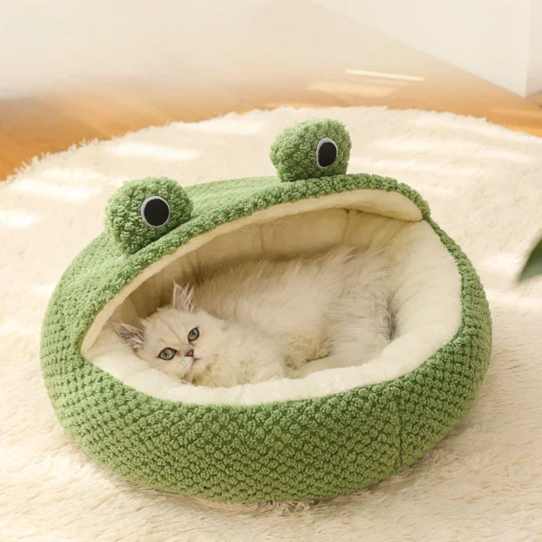 House, Semi-Enclosed and Donut Frog Cat Bed and Dog Bed - Image 3