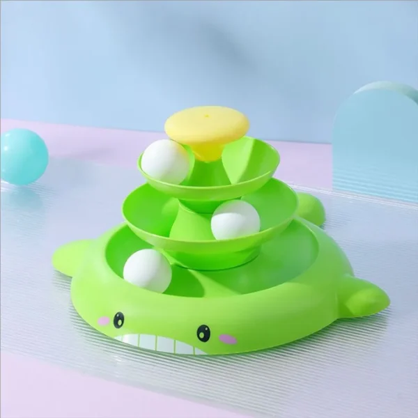 Ball Rolling Tower with Feathers Interactive Cat Toy - Image 7