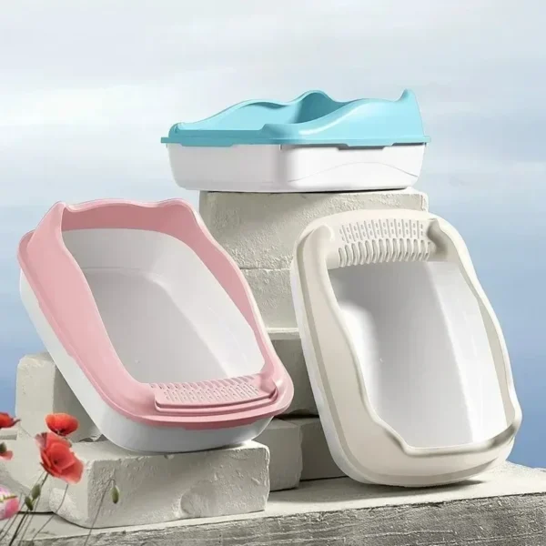 High-Sided Open-Top Cat Litter Box - Image 5