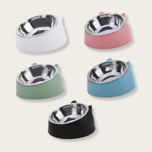 Non-Slip Stainless Steel Tilted Dog Bowls & Cat Bowls