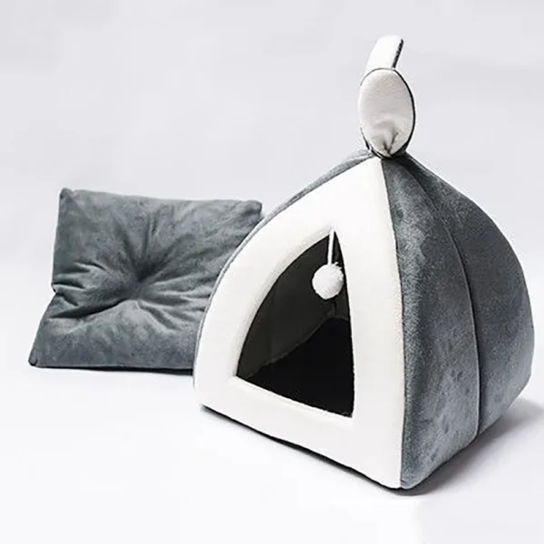 Cave Cat Bed with Soft Plush Interior - Image 4