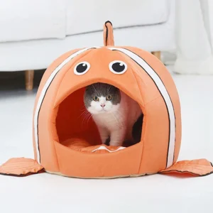 Cat Hammock – Plush Fish-Shaped Tent Bed