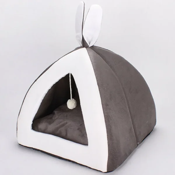 Cave Cat Bed with Soft Plush Interior - Image 6