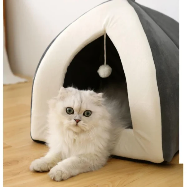 Cave Cat Bed with Soft Plush Interior - Image 10