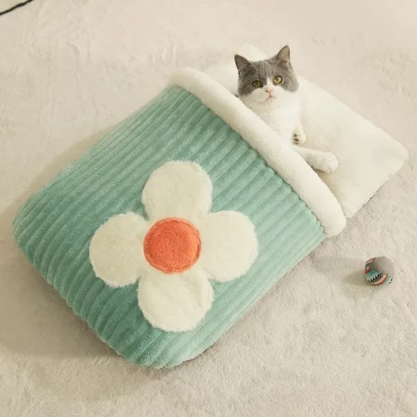 Cat Sleeping Bag with Cherry Blossom Design - Image 6