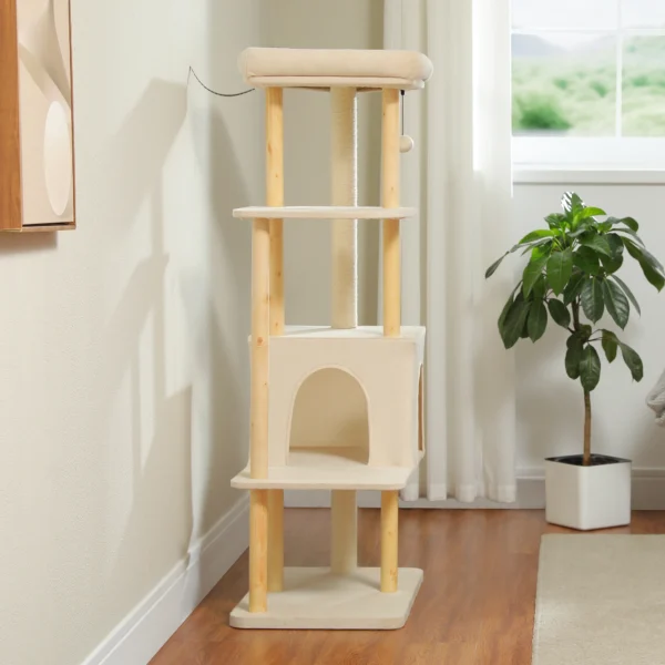 Wooden Cat Tree Tower for Large Cats - Image 3