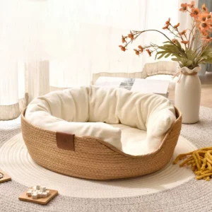 Pet Nest – Handwoven Bamboo Cat Bed