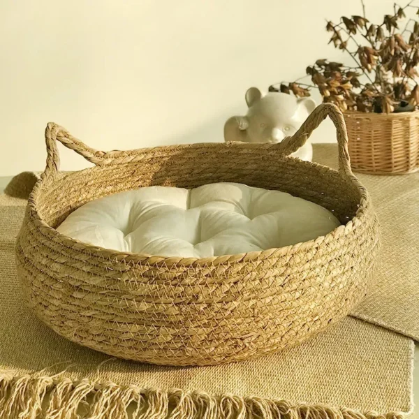 Cat Bed – Handmade Woven Cotton Nest - Image 3