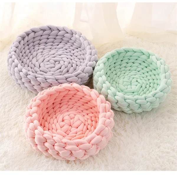 Knitted Pet Bed with Soft Cotton Design - Image 21