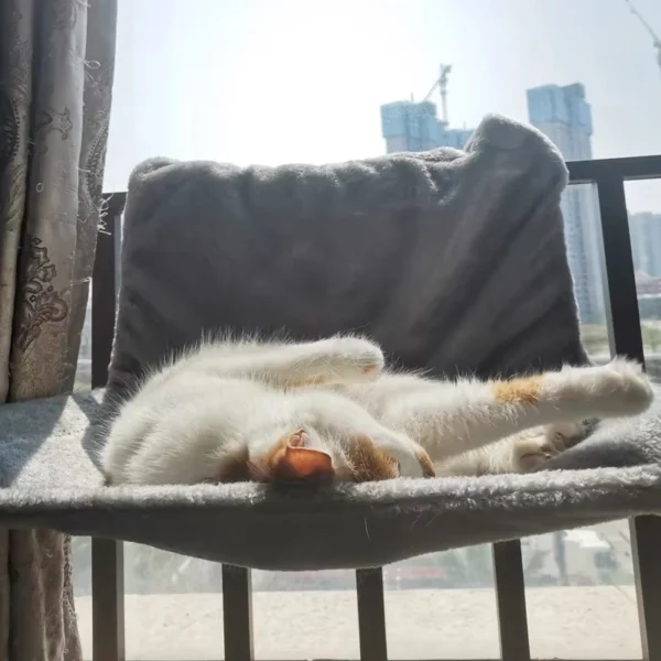 Radiator Bed – Hanging Cat Hammock with Plush Cover - Image 2