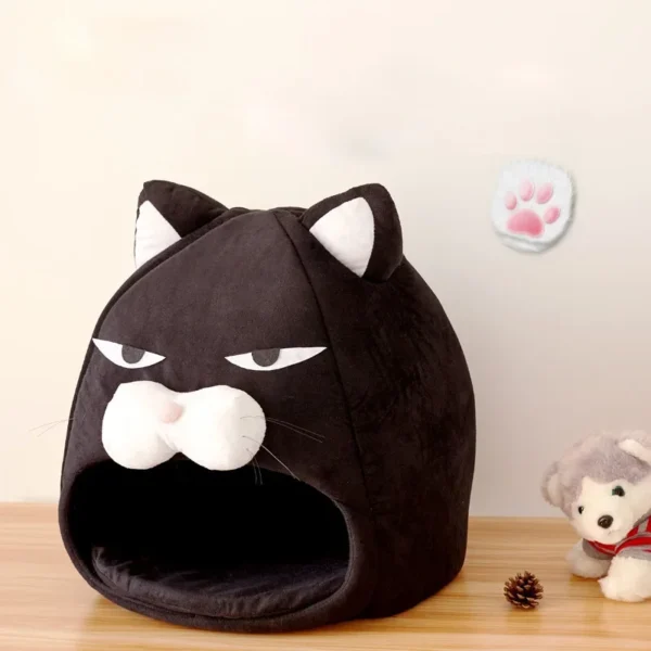 Cat Bed House with Black Cat Design - Image 3