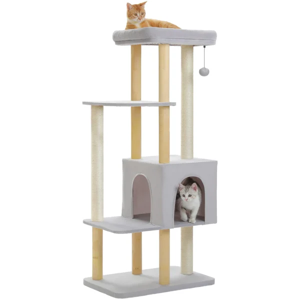 Wooden Cat Tree Tower for Large Cats - Image 6