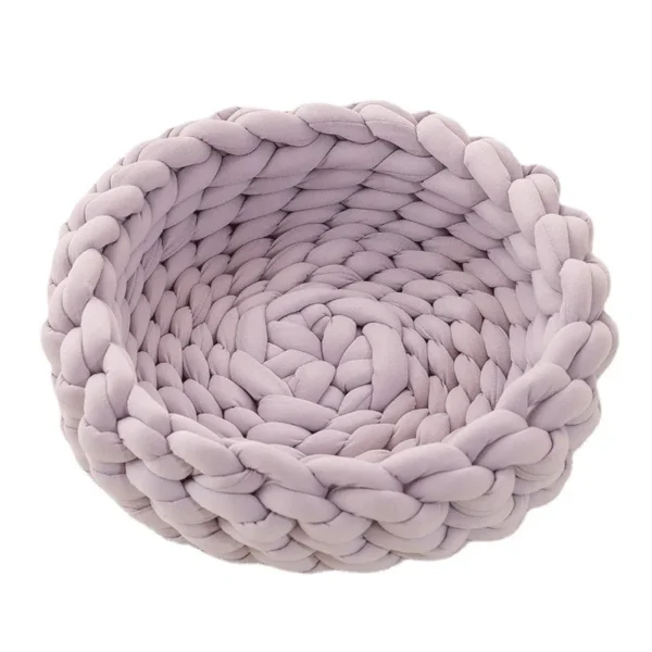 Knitted Pet Bed with Soft Cotton Design - Image 18