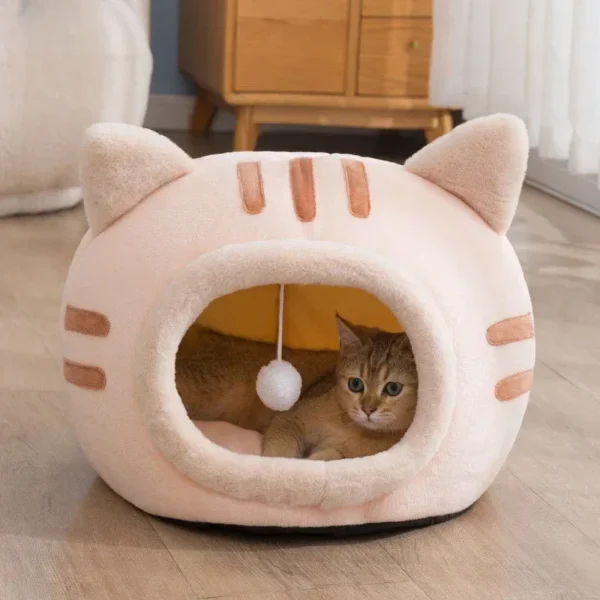 Cat Cave – Plush Enclosed Winter Nest - Image 2